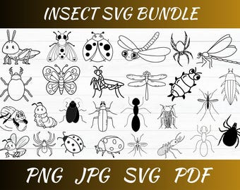 Insect Svg Bundle, Insect Svg, Insect Clipart Svg, Insect Silhouette ...