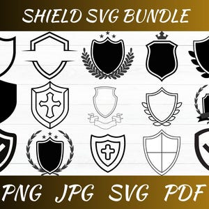 Bundle Svg bouclier, bouclier Png Bundle, clipart bouclier, bouclier coupe fichiers pour Cricut, Silhouette de bouclier, vecteur de bouclier, contour de bouclier