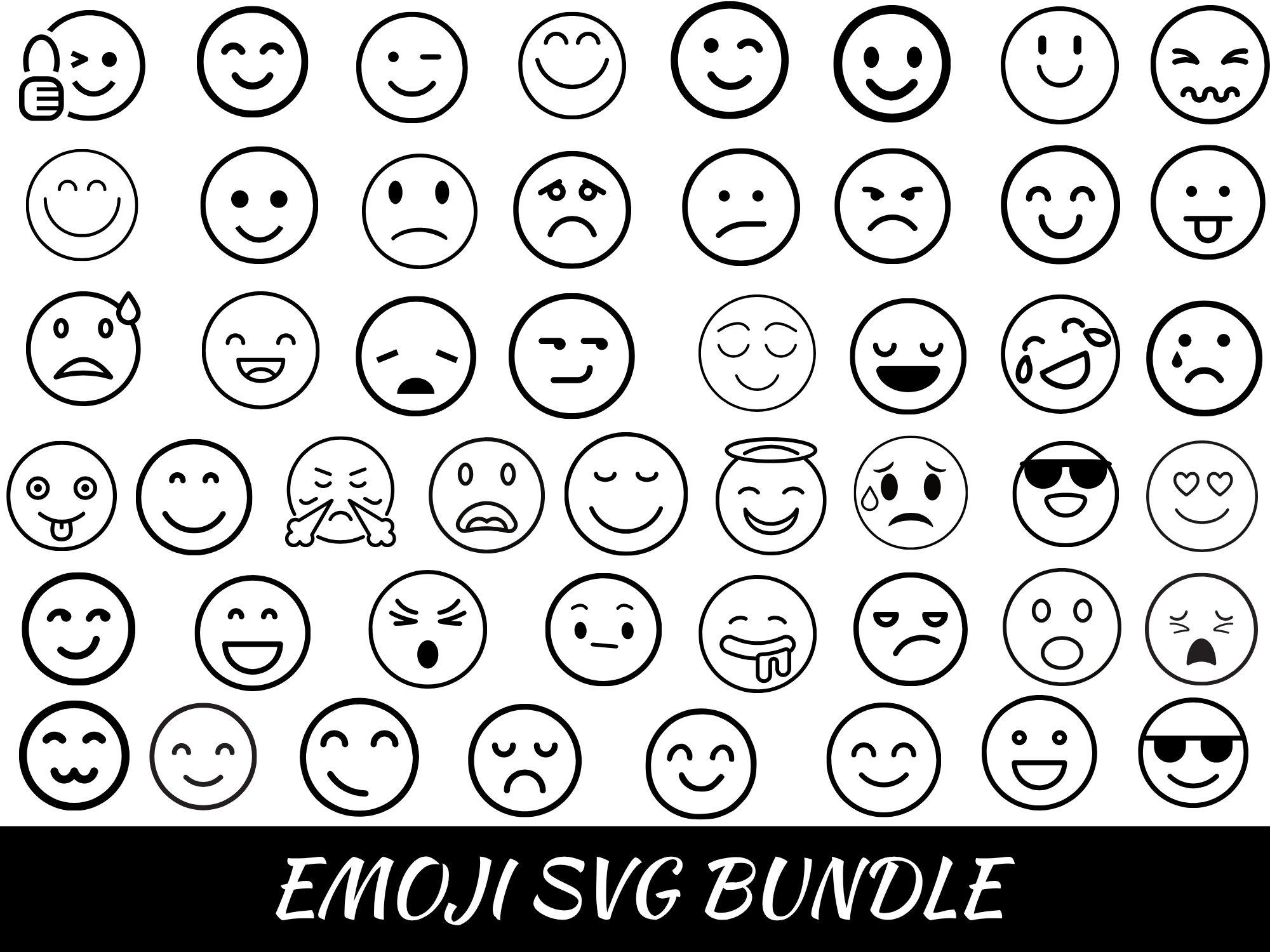 Emoji Face SVG Bundle: Cricut Cut File, Clipart (instant Download) - Etsy