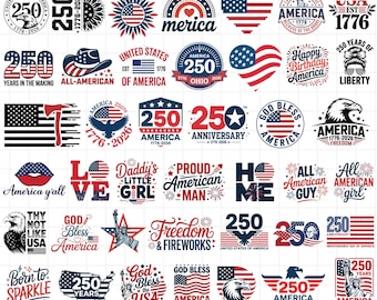 Paquete SVG del 250.º aniversario de EE. UU.: diseños patrióticos (descarga digital)
