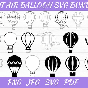 Hot Air Balloon SVG Bundle - Hot Air Balloon Png - Hot Air Balloon Clipart - Hot Air Balloon Svg Cut Files For Cricut - Air Balloon Svg