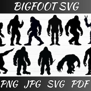 Bigfoot SVG Bundle: Silhouette Clipart, Cut Files (PNG, PDF