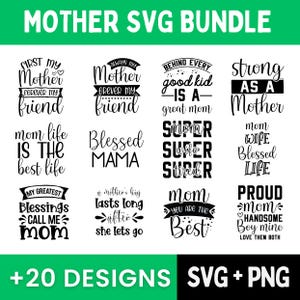 Mother&#39;s Day SVG Bundle: Mom Life Designs (SVG & PNG)