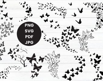 Paquete SVG de mariposa: Diseño de enjambre volador (archivos de corte)