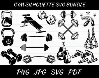 Fitness-SVG-bundel: ontwerpen voor sportschooltraining