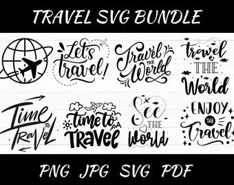 Paquete SVG de citas de viajes: Diseños vacacionales, Viajero mundial (Descarga digital)
