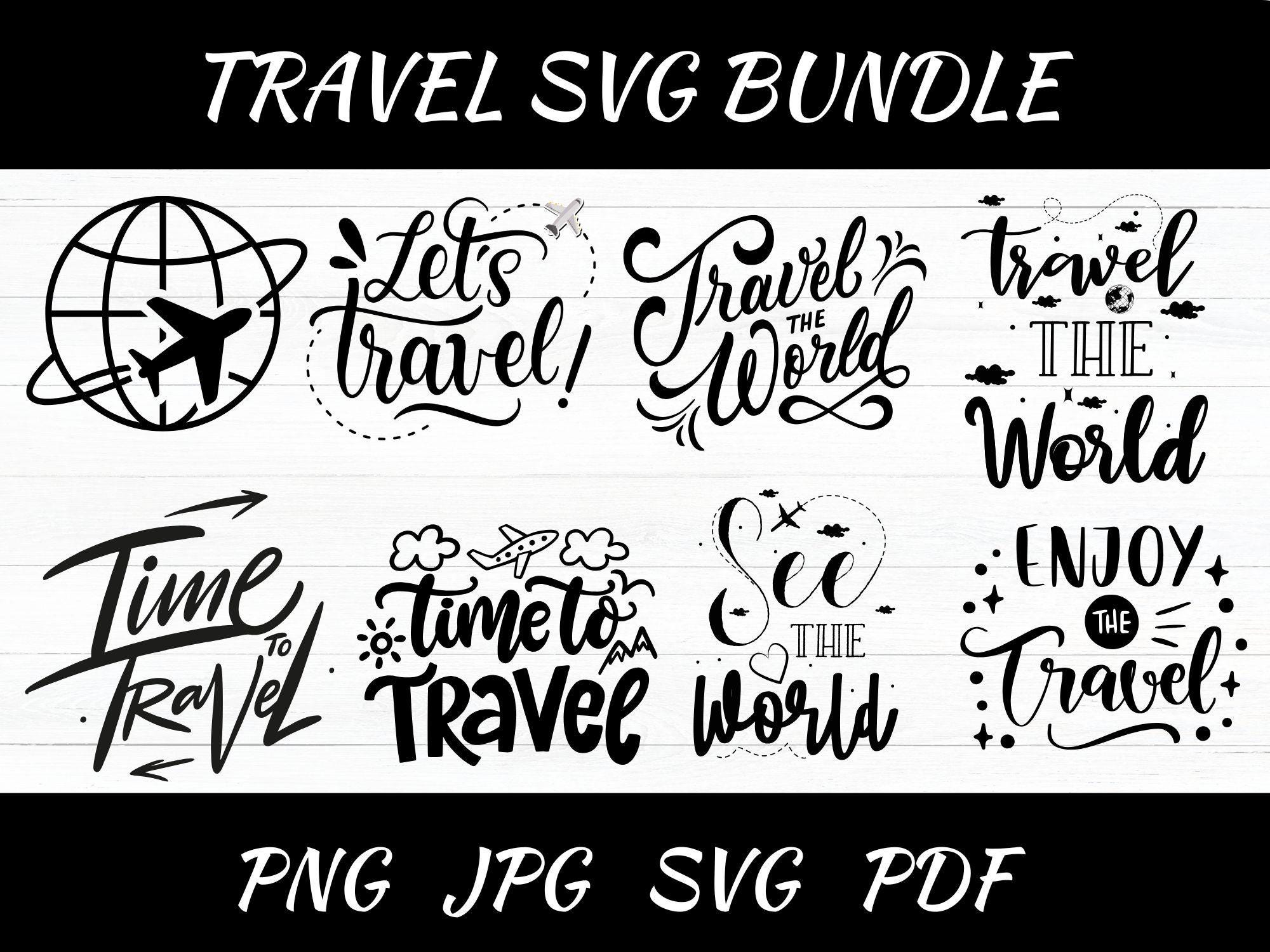 Reise-Svg-Bundle, Urlaubs-Svg, Reise-Png-Bundle, Reise-Zitate-Svg, digitaler Download, Weltreisender-Svg, Silhouette, Vektordatei