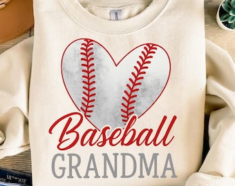 Baseball Grandma Shirt – Heart Sports Design (Sublimation Design)