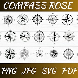 Compass Rose SVG Bundle: Nautical Cut Files for Cricut (instant ...