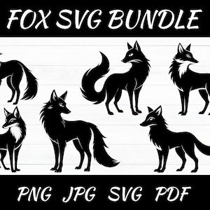 Fox SVG | Fox SVG Bundle | Fox Silhouette | Fox Cut File | Fox Clipart | Fox Vector | Fox Designs Svg | Animals Svg | Animals Silhouette