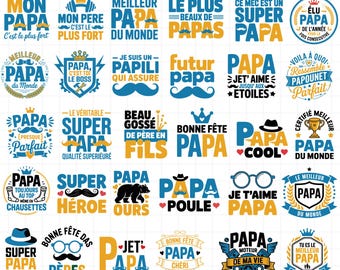 Paquete de archivos SVG para papá francés (frases para el Día del Padre) (svg, png, jpg, eps, pdf, dxf, ai)