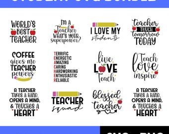 Teacher SVG Bundle: Back to School Designs (20+ Designs)