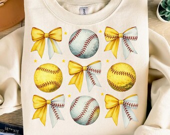 Baseball Softball Bow Png: Coquette Sports Design (Sublimation)