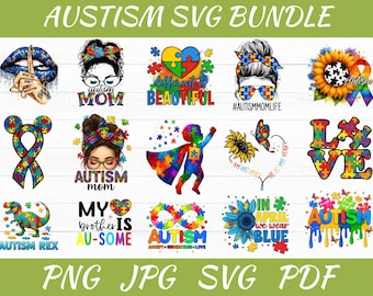 Paquete de piezas de rompecabezas PNG para la concienciación sobre el autismo