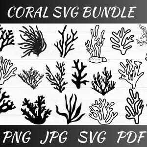 Coral SVG Clipart Bundle: Sea Plants, Cricut Cut Files (Digital Download