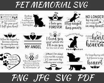 Paquete SVG de conmemoración de mascotas, diseños conmemorativos del Puente Arcoíris, descarga digital