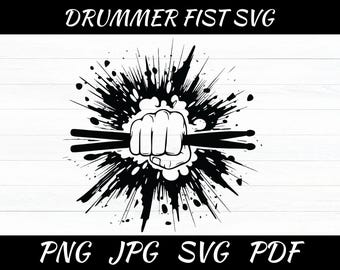 Drummer Fist SVG: Vector Cut File for Cricut & Silhouette (Commercial Use)