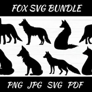 Fox SVG | Fox SVG Bundle | Fox Silhouette | Fox Cut File | Fox Clipart | Fox Vector | Fox Designs Svg | Animals Svg | Animals Silhouette