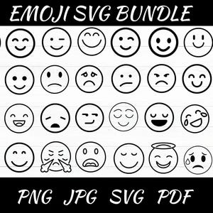 Emoji Face SVG Bundle - Emoji Svg Bundle - Emoji Png Bundle - Emoji Face Pack - Emoji Clipart - Svg Cut File For Cricut - Instant Download