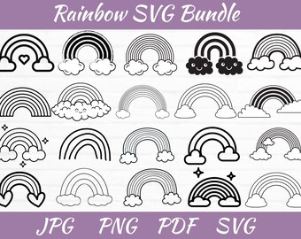 Rainbow SVG Bundle – Rainbow and Clouds Cut Files (Digital Download)