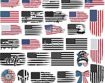 Paquete de archivos SVG para el Día de los Caídos: archivos de corte patrióticos en homenaje a las fuerzas armadas (descarga digital)
