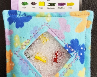 Picture List I Spy Bag - Mini with SEWN Word List and Detachable PICTURE LIST- Butterfly Bonanza