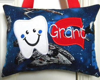 Tooth Fairy Pillow - Star Wars - Boys Personalized, Boutique, Custom Made, Optional Tooth Chart, Baby Gift, Shower Gift, Christmas Gift