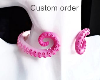 Octopus Tentacle Choker Double Curl Necklace