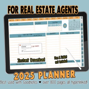Real Estate Digital Planner Realtor Calendar & Transaction Tracker 2025 Planner - Goodnotes, business journal selling platform download