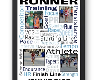 Personalized Runner Photo Collage Poster: Marathon Gift (Canva Template)