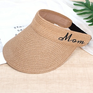 Embroidered Straw Sun Visors, Personalized Name Visor, Custom Name Sun Hat, Mother’s Day Gift, Nana&#39;s Gift,Gift For Grandma,Bridesmaid Gifts