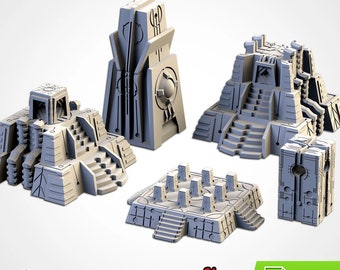 Alien Pyramids - Choose from Pyramid 1, Pyramid 2, Sanctuary, Tower, or Monolith | Txarli Factory