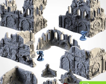 Infected Ruins - Choose from 4 Different Large Ruins, 1 Medium Ruin, 1 Small Ruin Set, or Full Set | Txarli Factory