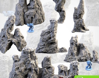 Volcanic Rock Terrain - Set of 7 Volcanic Rocks | Taxarli Factory
