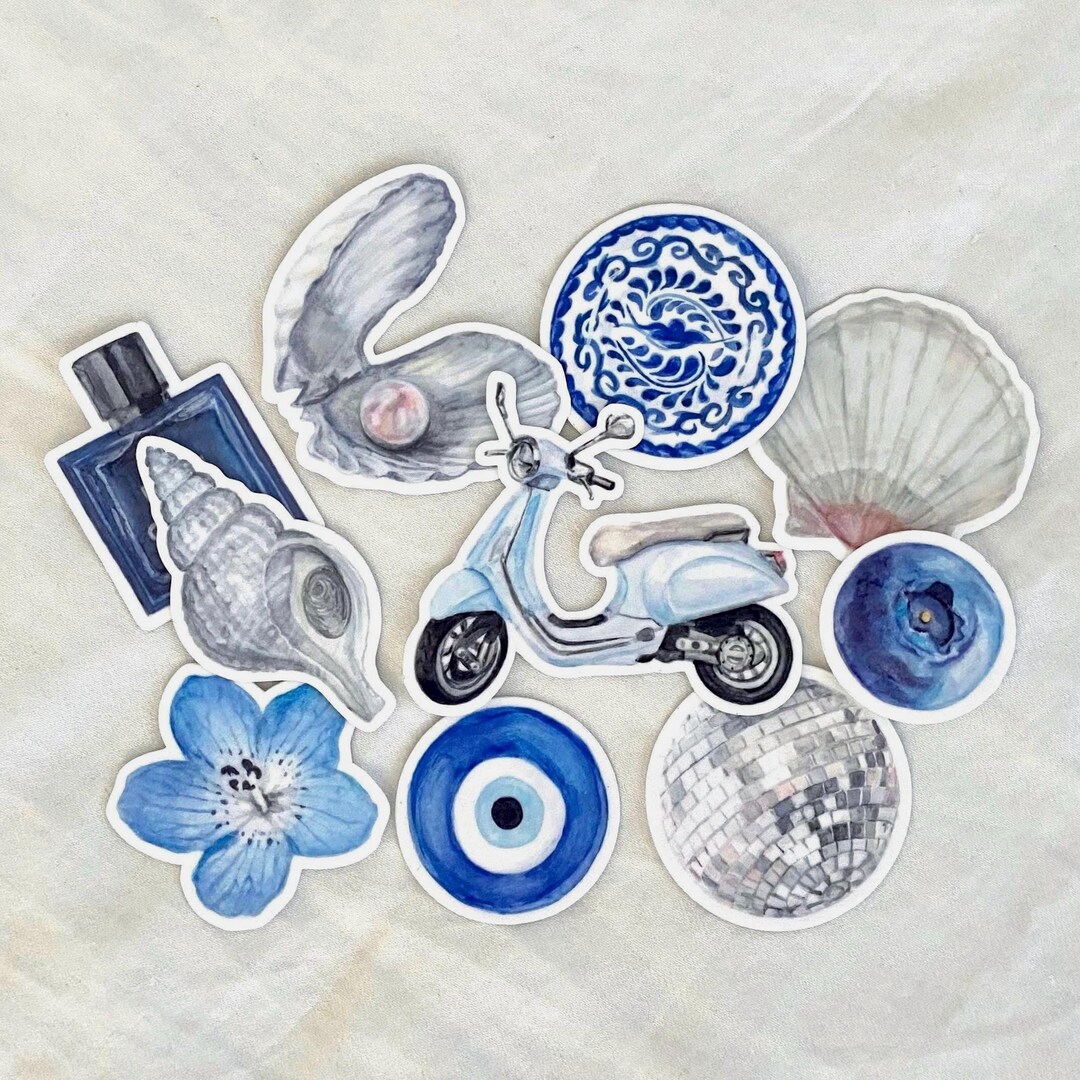 Gril Strand Sticker The Coastal Girl Sticker Pack (10 PCS) || Glossy Waterproof Vinyl ...