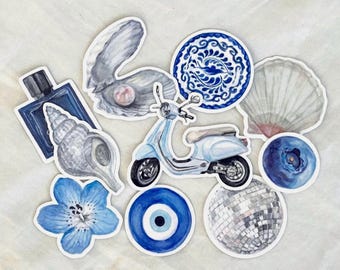 The Coastal Girl Sticker Pack (10 PCS) || Glossy waterproof vinyl stickers