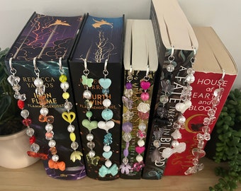 Encanto de marcador de plata / Marcador de cuentas colgantes / Marcador de metal / Booktok /