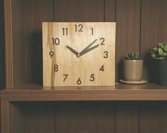Maple Hardwood Clock - Handmade