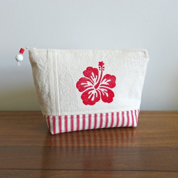 Blue Dragonfly Zip Pouch Hand Printed Fabric And Repurposed Denim Canvas Clutch Pouches Coin Purses Bags Purses