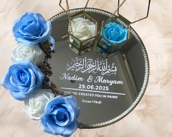 Ringplaat vinylstickers Gepersonaliseerde custom bord vinyl sticker spiegel Nikkah bruiloft verloving en we hebben jou in paren gemaakt Luxe decor