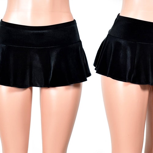 Black Velvet Micro Mini Skirt XS S M L Xl 2xl 3xl Stretch - Etsy