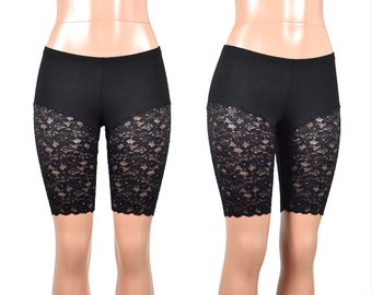 plus size knee length biker shorts