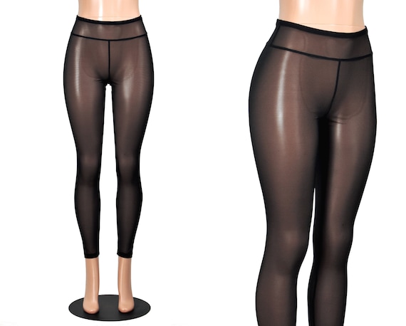 Sheer Black Mesh Leggings XS S M L XL 2xl 3xl Plus Size Stretch