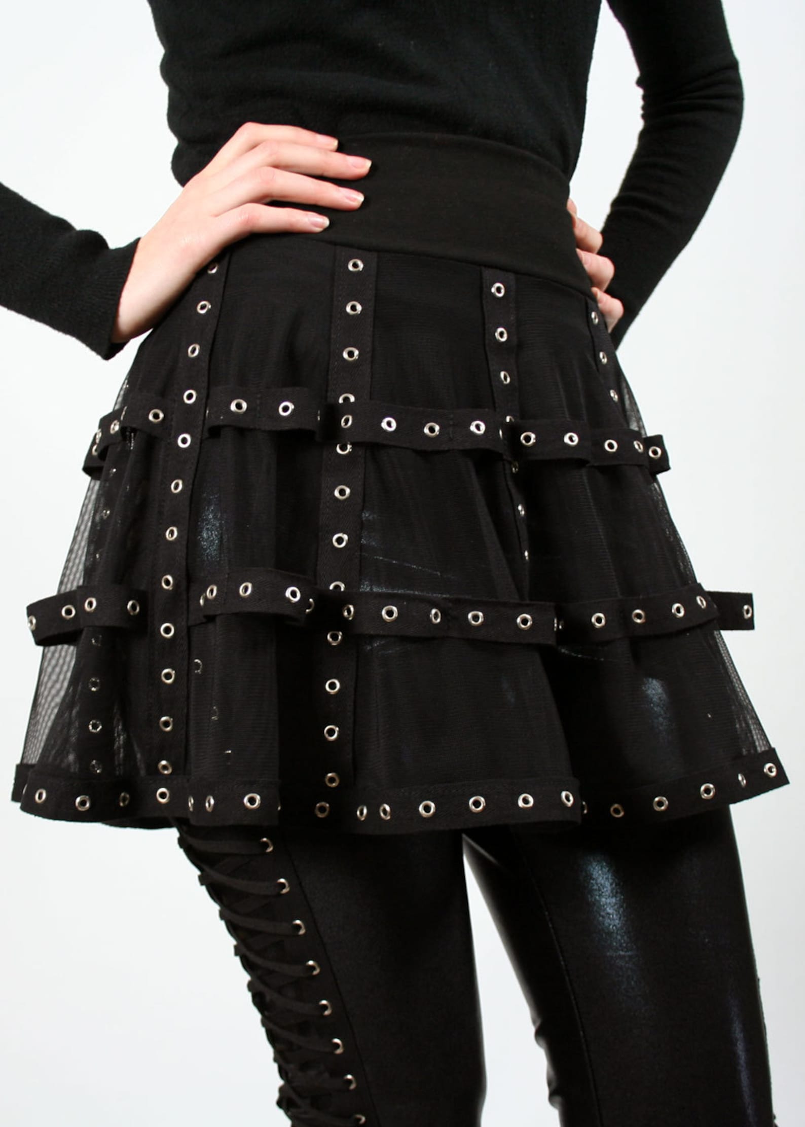 Black Mesh and Grommet Cage Skirt XS S M L XL 2XL 3xl Plus - Etsy