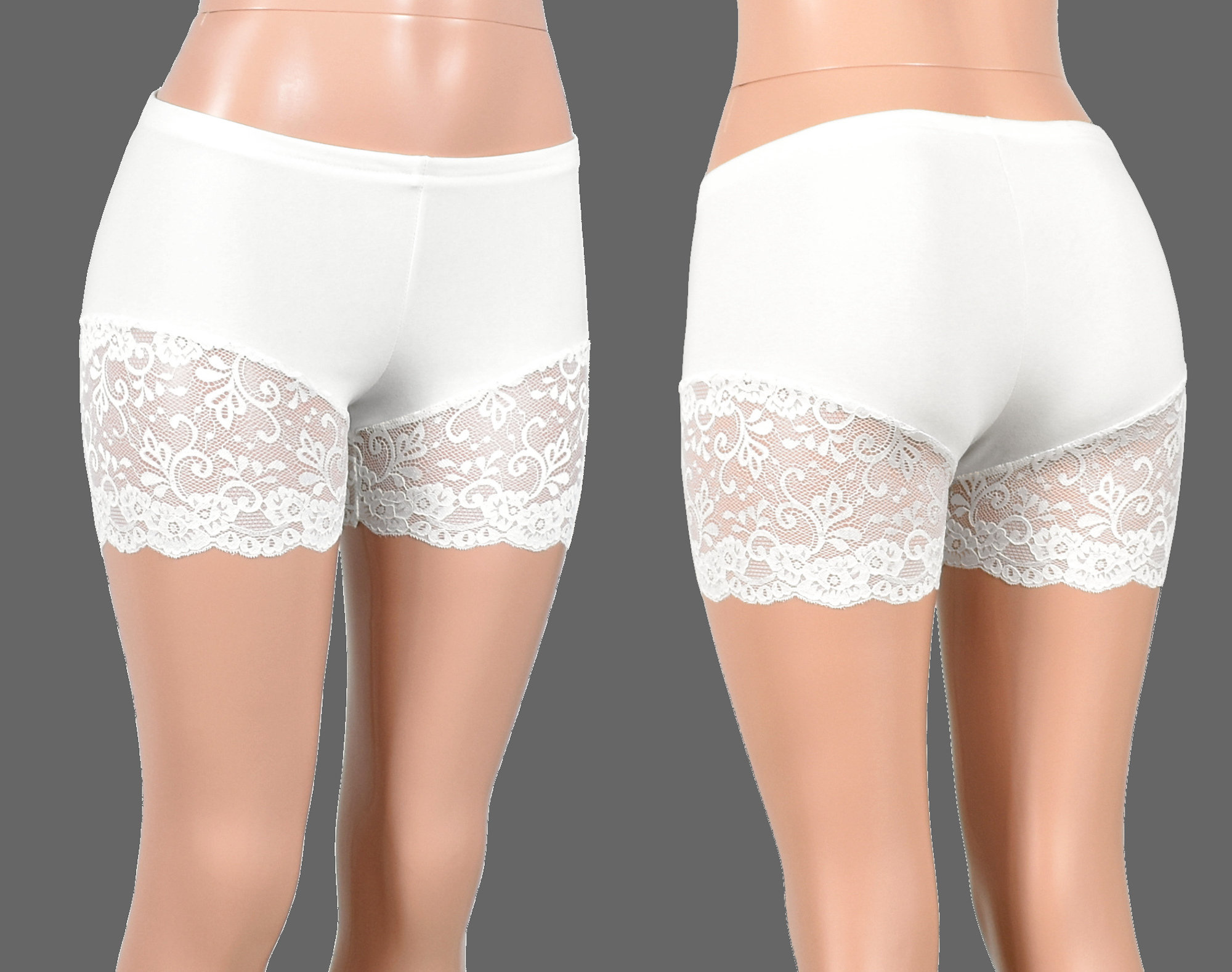 White lace booty shorts sale