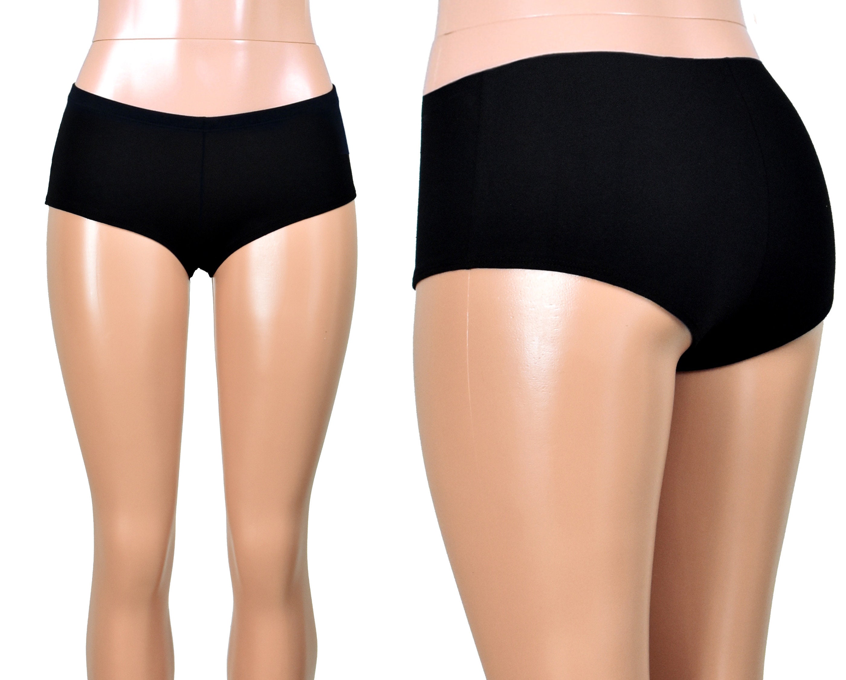 Black Cotton Spandex Booty Shorts XS S M L XL 2XL 3XL plus Etsy