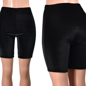 high waisted black stretch shorts