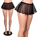 Black Mesh Micro Mini Skirt 8" long circle skirt XS S M L XL 2XL 3XL plus size stretch gothic lingerie swim cover-up sheer see-through tutu