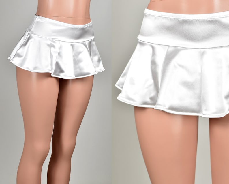 White Stretch Satin Micro Mini Skirt Xs S M L Xl 2xl 3xl Etsy