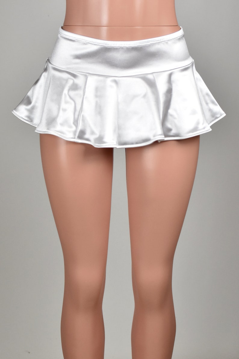 White Stretch Satin Micro Mini Skirt Xs S M L Xl 2xl 3xl Etsy